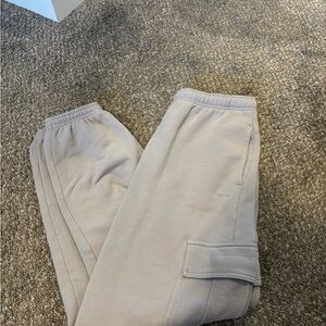 Aritzia Cozy Fleece Sweatpants in Light Gray